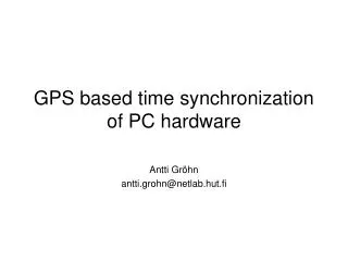 GPS based time synchronization of PC hardware