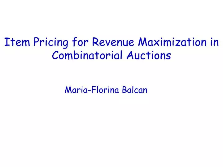 item pricing for revenue maximization in combinatorial auctions