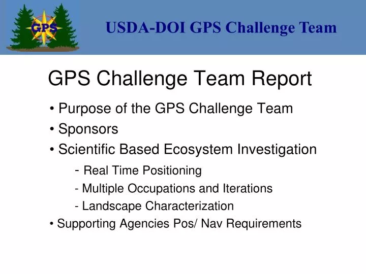 gps challenge team report