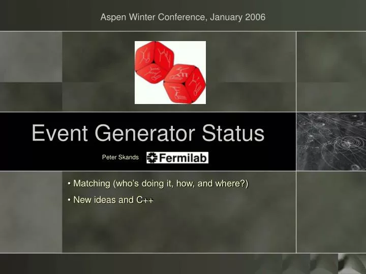 event generator status