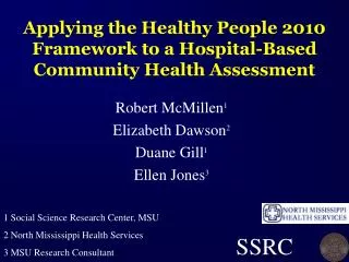 Applying the Healthy People 2010 Framework to a Hospital-Based Community Health Assessment