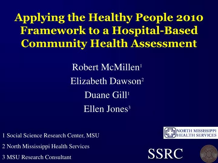 applying the healthy people 2010 framework to a hospital based community health assessment