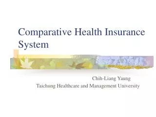 comparative health insurance system