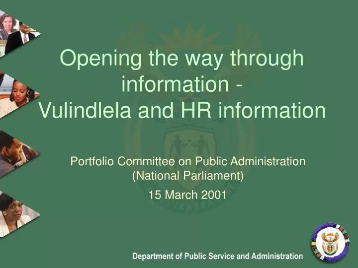 opening the way through information vulindlela and hr information