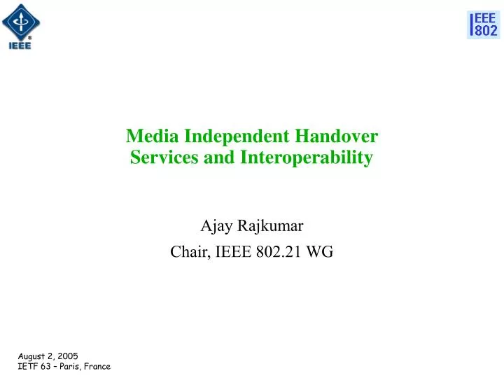 media independent handover services and interoperability