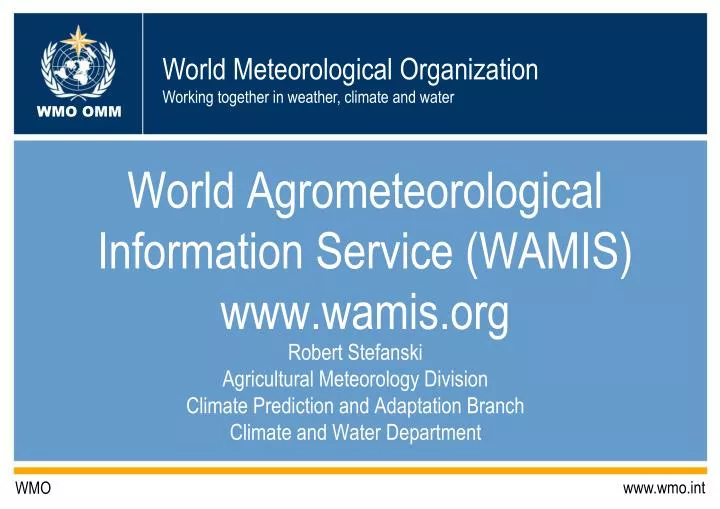 world agrometeorological information service wamis www wamis org