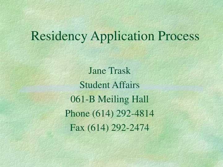residency application process