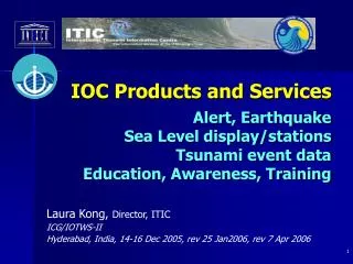 Laura Kong, Director, ITIC ICG/IOTWS-II