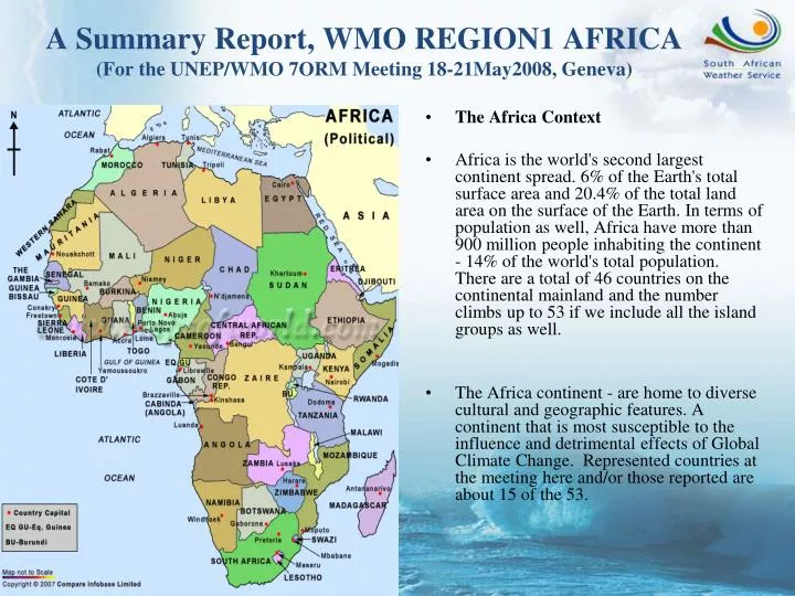 a summary report wmo region1 africa for the unep wmo 7orm meeting 18 21may2008 geneva