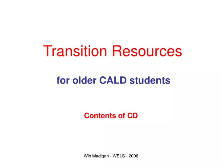 transition resources