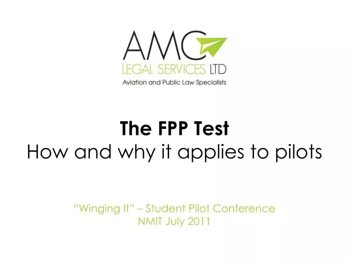the fpp test how and why it applies to pilots