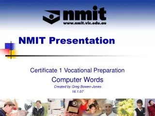 NMIT Presentation