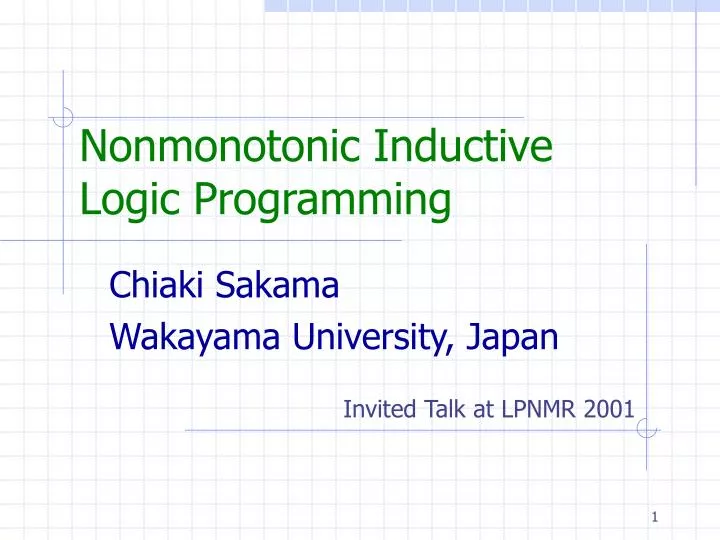 nonmonotonic inductive logic programming