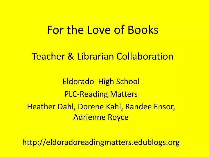 for the love of books teacher librarian collaboration
