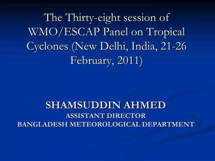 shamsuddin ahmed assistant director bangladesh meteorological department