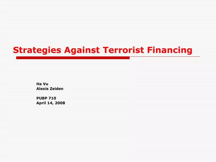 strategies against terrorist financing