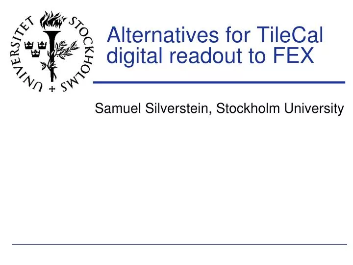 alternatives for tilecal digital readout to fex