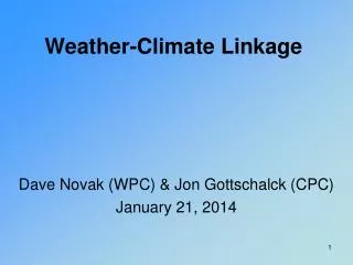 Weather-Climate Linkage