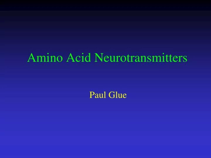 amino acid neurotransmitters