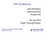 Connecting Customers to New Zealand Aviation Solutions: An Overview by John Nicholson - slide 1