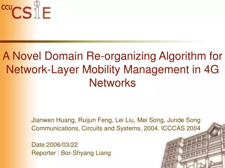 a novel domain re organizing algorithm for network layer mobility management in 4g networks