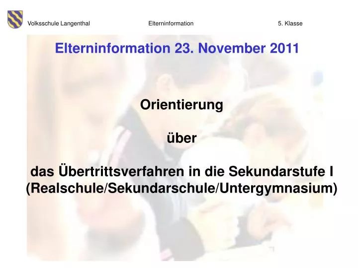 elterninformation 23 november 2011