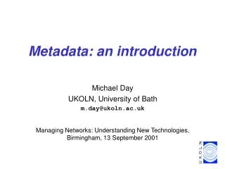 Metadata: an introduction