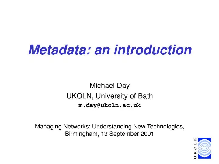 metadata an introduction