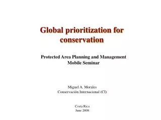 Global prioritization for conservation