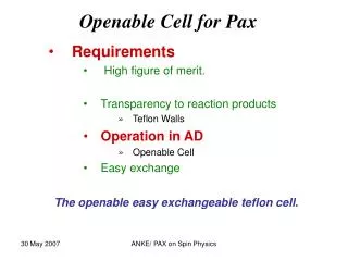 Openable Cell for Pax