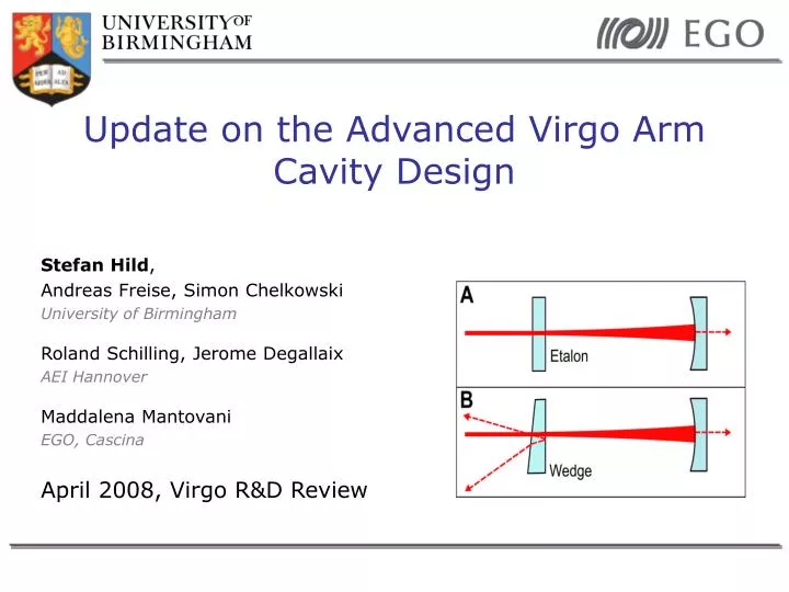 update on the advanced virgo arm cavity design