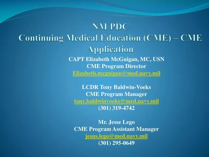 nm pdc continuing medical education cme cme application