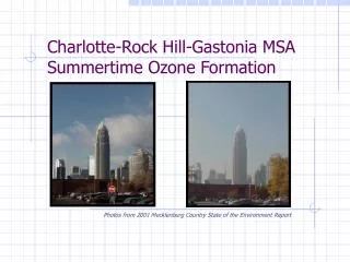 Charlotte-Rock Hill-Gastonia MSA Summertime Ozone Formation