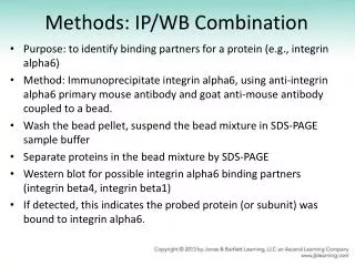 Methods: IP/WB Combination