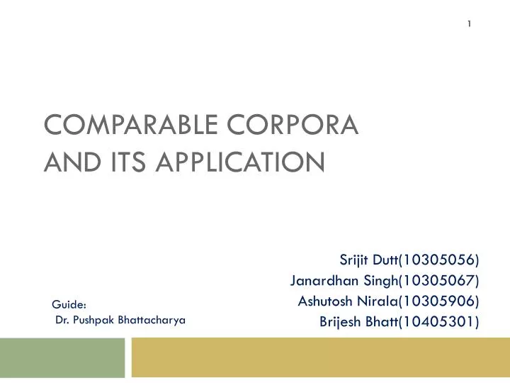 comparable corpora and its application