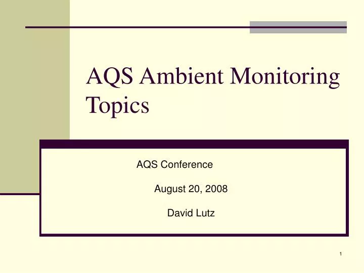 aqs ambient monitoring topics