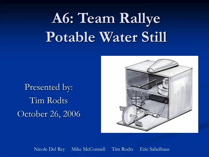 a6 team rallye potable water still