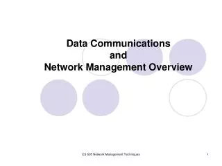 Data Communications and Network Management Overview