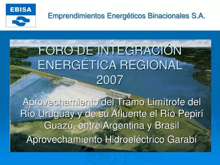 foro de integraci n energ tica regional 2007