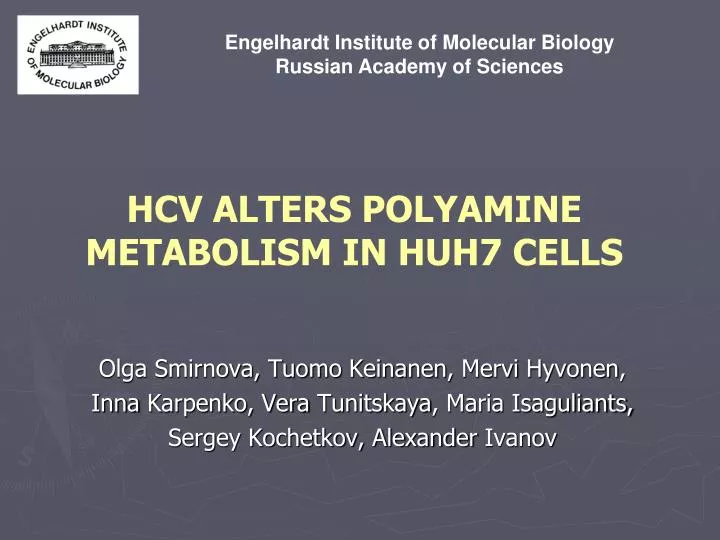 hcv alters polyamine metabolism in huh7 cells