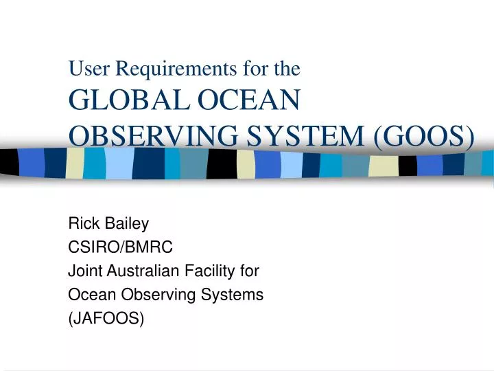 user requirements for the global ocean observing system goos