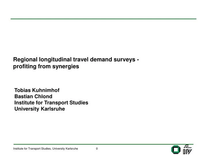 regional longitudinal travel demand surveys profiting from synergies