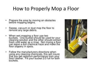 How to Properly Mop a Floor