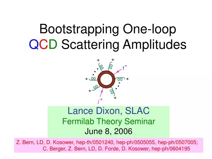bootstrapping one loop q c d scattering amplitudes