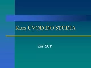 kurz vod do studia