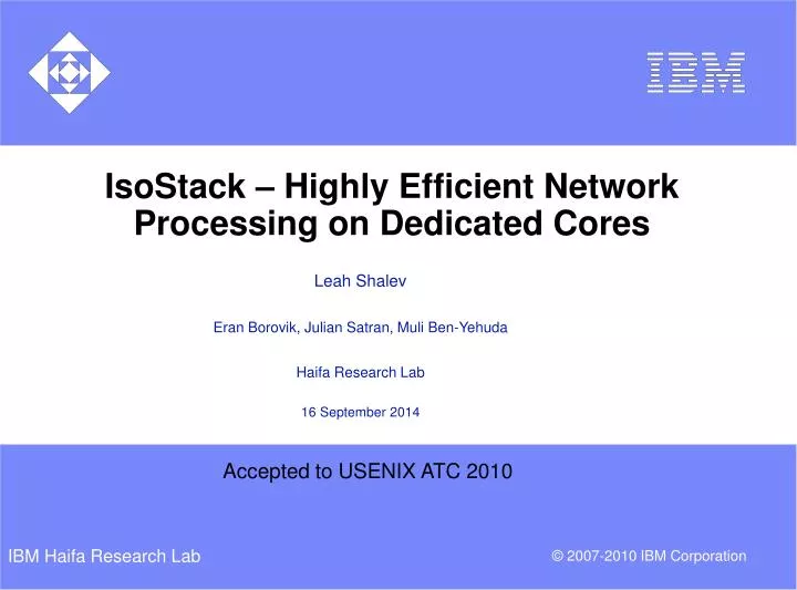 isostack highly efficient network processing on dedicated cores