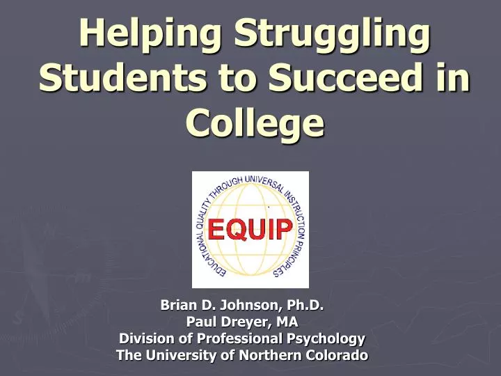 helping struggling students to succeed in college