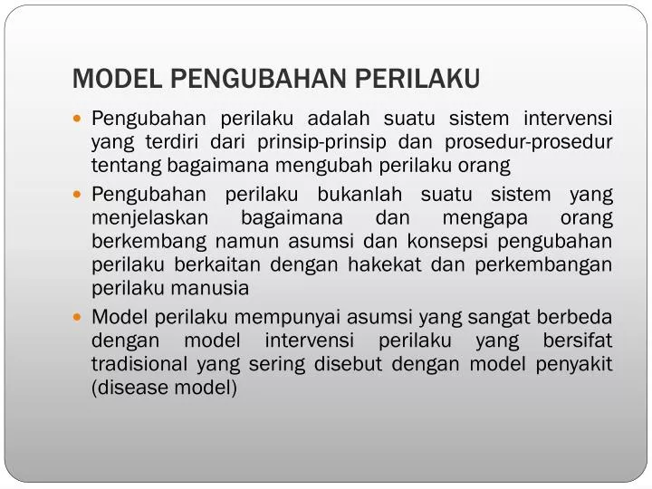 model pengubahan perilaku