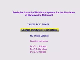 Predictive Control of Multibody Systems for the Simulation 	 of Maneuvering Rotorcraft