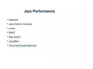 Jazz Performance